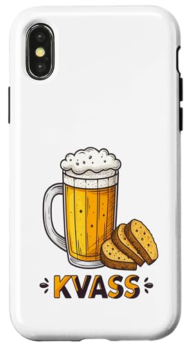 Erfrischendes Kwas-Getränk mit Brot-Illustration Hülle für iPhone X/XS Erfrischendes Kwas-Getränk mit Brot-Illustration Hülle für iPhone X/XS von Amazing Drink Designs Co.