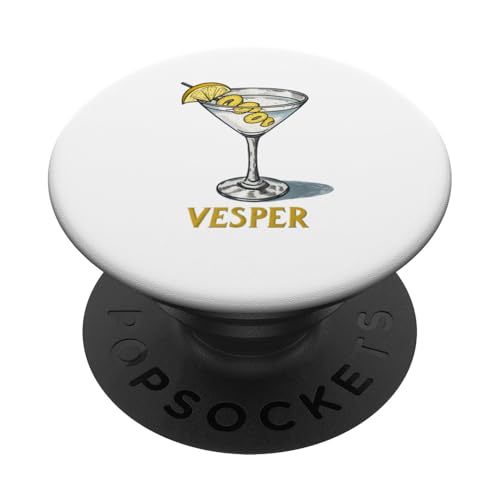 Klassische Vesper-Martini-Grafik, Vintage-Stil PopSockets Klebender PopGrip Klassische Vesper-Martini-Grafik, Vintage-Stil PopSockets Klebender PopGrip von Amazing Drink Designs Co.