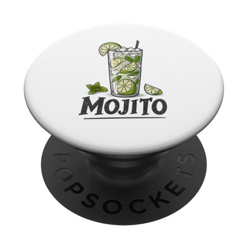 Klassisches Mojito-Getränk mit Limetten-Illustration PopSockets Klebender PopGrip Klassisches Mojito-Getränk mit Limetten-Illustration PopSockets Klebender PopGrip von Amazing Drink Designs Co.