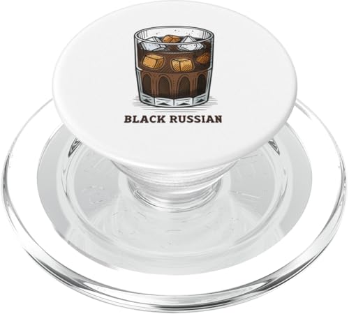 Schwarze russische einzigartige Getränke-Illustration für Enthusiasten PopSockets PopGrip für MagSafe Schwarze russische einzigartige Getränke-Illustration für Enthusiasten PopSockets PopGrip für MagSafe von Amazing Drink Designs Co.