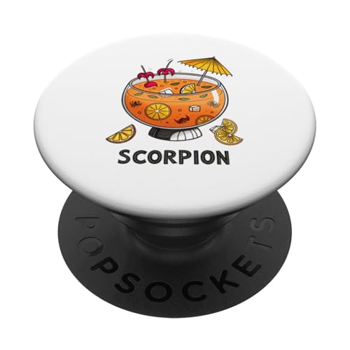 Skorpion Fun Tropical Drink mit Fruchtelementen PopSockets Klebender PopGrip Skorpion Fun Tropical Drink mit Fruchtelementen PopSockets Klebender PopGrip von Amazing Drink Designs Co.