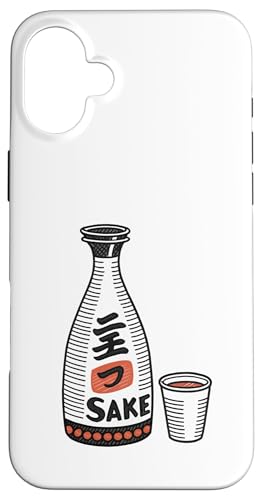 Traditionelle japanische Sake-Flasche und -becher Hülle für iPhone 16 Plus von Amazing Drink Designs Co.