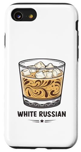 Weiße russische Cocktail-Kunst-Grafik Hülle für iPhone SE (2020) / 7 / 8 von Amazing Drink Designs Co.