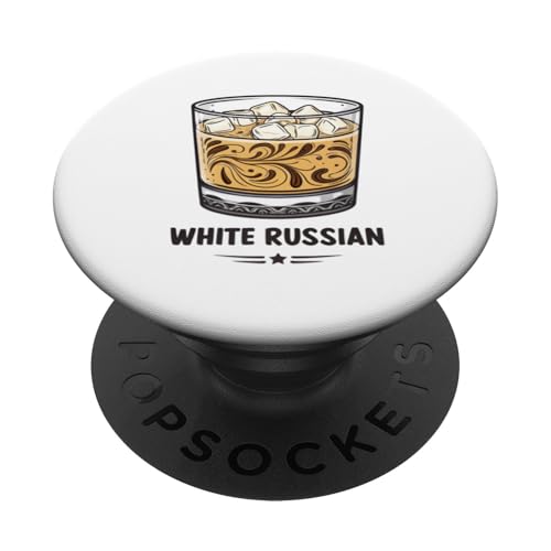Weiße russische Cocktail-Kunst-Grafik PopSockets Klebender PopGrip Weiße russische Cocktail-Kunst-Grafik PopSockets Klebender PopGrip von Amazing Drink Designs Co.