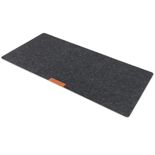 Schreibtischunterlage Filz 80x40 cm - desk mat Schreibtisch Unterlage Unterlegmatte Schreibunterlagen Tischunterlage oder XXL Mauspad Grau von Amazinggirl