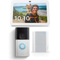 Ring Battery Video Doorbell Plus + Chime Gen 2 + Amazon Echo Show 8 (3. Gen) von Amazon, Ring