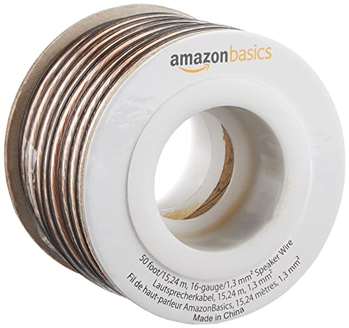 Amazon Basics 16-gauge Speaker Wire - 15,24 m(50 ft), Transparent von Amazon Basics