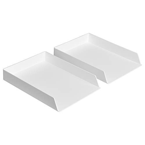 Amazon Basics 2 Stück, Rechteckig, Kunststoff-Organizer, Briefablage, Weiß Amazon Basics 2 Stück, Rechteckig, Kunststoff-Organizer, Briefablage, Weiß von Amazon Basics