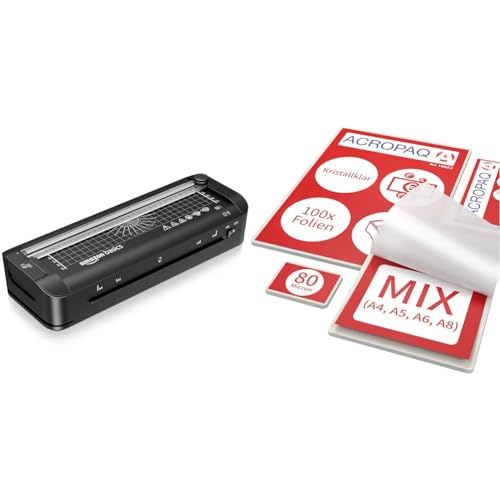 Amazon Basics 3-in-1-Thermolaminiergerät für A4-Größe & ACROPAQ Laminierfolien MIX - 80 mic Amazon Basics 3-in-1-Thermolaminiergerät für A4-Größe & ACROPAQ Laminierfolien MIX - 80 mic von Amazon Basics