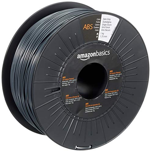 Amazon Basics 3D-Drucker-Filament aus ABS-Kunststoff, 1.75 mm, Dunkelgrau, 1-kg-Spule von Amazon Basics