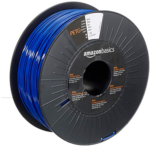 Amazon Basics 3D-Drucker-Filament aus PETG-Kunststoff, 1.75 mm, Blau, 1-kg-Spule von Amazon Basics