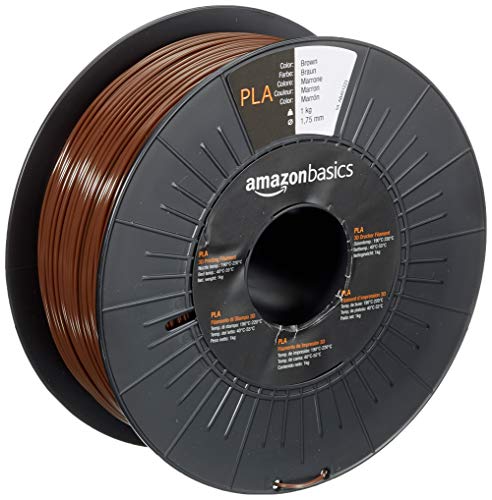Amazon Basics 3D-Drucker-Filament aus PLA-Kunststoff, 1.75 mm, Braun, 1-kg-Spule von Amazon Basics