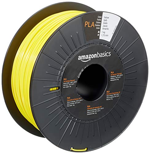 Amazon Basics 3D-Drucker-Filament aus PLA-Kunststoff, 1.75 mm, Gelb, 1-kg-Spule von Amazon Basics