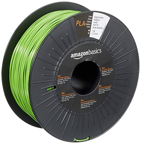 Amazon Basics 3D-Drucker-Filament aus PLA-Kunststoff, 1.75 mm, Knallgrün, 1-kg-Spule von Amazon Basics