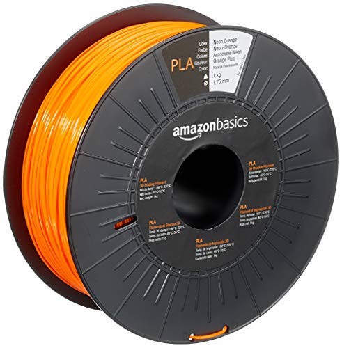 Amazon Basics 3D-Drucker-Filament aus PLA-Kunststoff, 1.75 mm, Neonorange, 1-kg-Spule von Amazon Basics