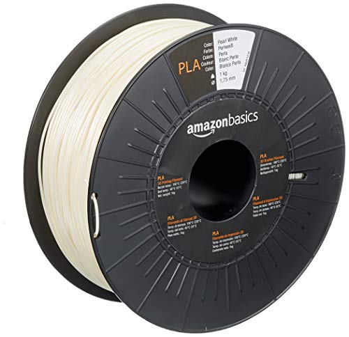 Amazon Basics 3D-Drucker-Filament aus PLA-Kunststoff, 1.75 mm, Perlweiß, 1-kg-Spule von Amazon Basics