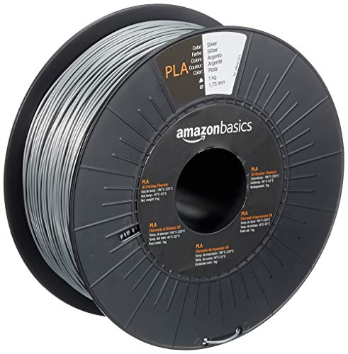 Amazon Basics 3D-Drucker-Filament aus PLA-Kunststoff, 1.75 mm, Silberfarben, 1-kg-Spule Amazon Basics 3D-Drucker-Filament aus PLA-Kunststoff, 1.75 mm, Silberfarben, 1-kg-Spule von Amazon Basics