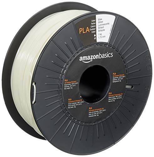 Amazon Basics 3D-Drucker-Filament aus PLA-Kunststoff, 1.75 mm, leuchtend, 1-kg-Spule von Amazon Basics
