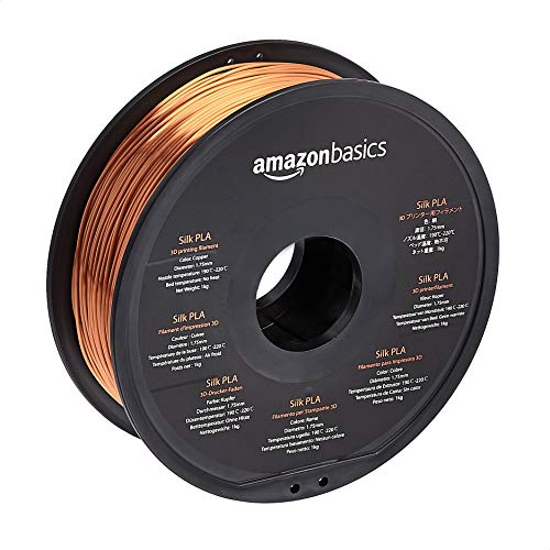 Amazon Basics 3D-Drucker-Filament aus PLA-Seide, 1.75 mm, 1-kg-Spule, Seidenkupfer Amazon Basics 3D-Drucker-Filament aus PLA-Seide, 1.75 mm, 1-kg-Spule, Seidenkupfer von Amazon Basics