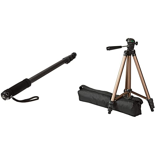 Amazon Basics 67-Inch Monopod & Leichtes Kamera-Dreibeinstativ mit Tasche, 41,91–127 cm von Amazon Basics