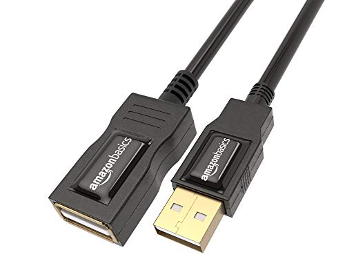 Amazon Basics 7GV4 USB-A 2.0 Stecker auf A-Buchse Verlängerungskabel (1 m), Schwarz von Amazon Basics