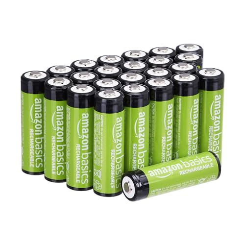 Amazon Basics AA-Batterien, wiederaufladbar, 2000 mAh, 24 Stück, NiMh, vorgeladen von Amazon Basics