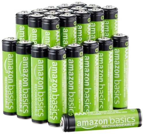 Amazon Basics AAA-NiMH-Akkus, wiederaufladbar, 800 mAh, bis zu 1000-mal aufladbar, vorgeladen, 24 Stück Amazon Basics AAA-NiMH-Akkus, wiederaufladbar, 800 mAh, bis zu 1000-mal aufladbar, vorgeladen, 24 Stück von Amazon Basics