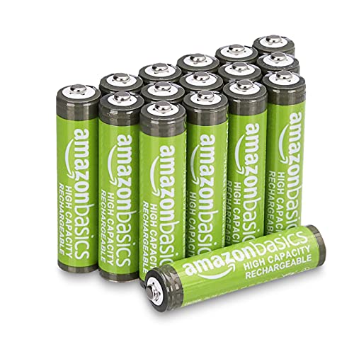 Amazon Basics AAA-Batterien mit hoher Kapazität, 850 mAh, wiederaufladbar, vorgeladen, 16 Stück von Amazon Basics