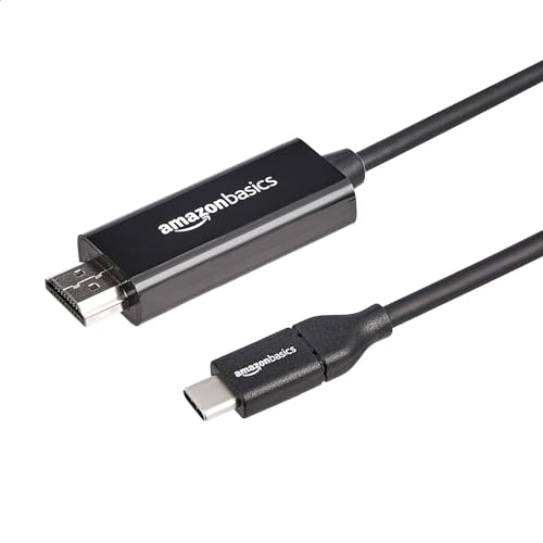 Amazon Basics - Adapterkabel USB-C (Quelle) auf HDMI (Display), Thunderbolt-3-kompatibel, 4K bei 30 Hz, 0.91 m, Schwarz von Amazon Basics