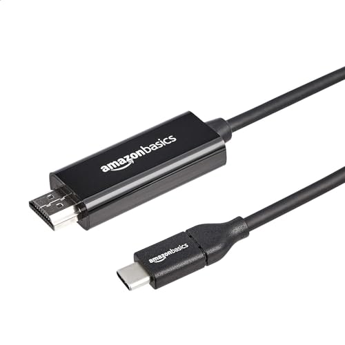 Amazon Basics - Adapterkabel USB-C (Quelle) auf HDMI (Display), Thunderbolt-3-kompatibel, 4K bei 30 Hz, 1.82 m, Schwarz von Amazon Basics