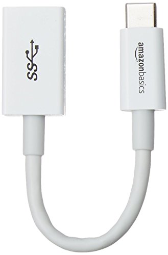 Amazon Basics USB-C-auf-USB-A 3.1 Gen1 Adapterkabel-Konverter, 5 Gbit/s High-Speed, USB-IF-Zertifiziert, für Laptops, Tablets, Telefone (iPhone 16/15), Weiß von Amazon Basics