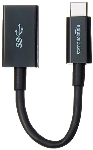Amazon Basics Adapterkabel USB-C-Stecker auf USB-A-Buchse (3.1, Gen. 1), 5 Gbit/s Highspeed, USB-IF-Zertifizierung, für Laptops, Tablets, Handys, 5.5 in, Schwarz von Amazon Basics