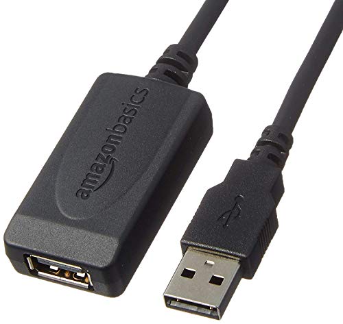 Amazon Basics - Aktives Repeater- / Verbindungskabel, USB-Typ-A-Stecker auf USB-Typ-A-Buchse, USB 2.0, 9.75 m, Schwarz von Amazon Basics