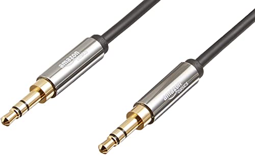 Amazon Basics Auxiliary Kabel, Stereo-Audiokabel, 3,5 mm-Klinkenstecker auf 3,5 mm-Klinkenstecker, 2.4 m, Schwarz von Amazon Basics