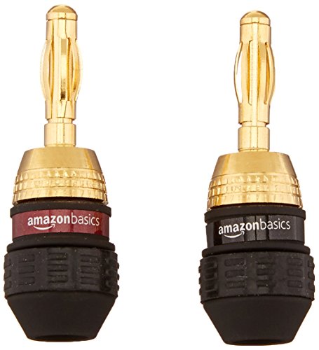 Amazon Basics Bananenstecker Riegel, 12 Paare (24 Stück), Schwarz von Amazon Basics