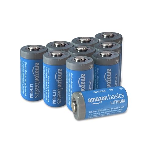 Amazon Basics CR123A Lithium-Batterien, 3 V, 10 Jahre lagerfähig, 10 Stück von Amazon Basics