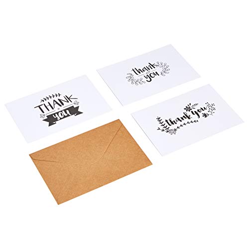 Amazon Basics Dankeschön, 48 Karten und Umschläge, 48 Stück, Mattschwarz/Weiß/Braun Amazon Basics Dankeschön, 48 Karten und Umschläge, 48 Stück, Mattschwarz/Weiß/Braun von Amazon Basics