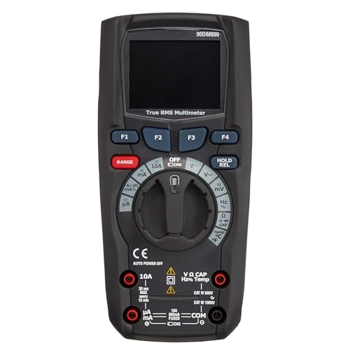 Amazon Basics Digitalmultimeter, strapazierfähig, mit 50.000 Counts, farbiges TFT-LCD-Display, True RMS, CAT IV 600 V, Schwarz (Früher Marke AmazonCommercial) von Amazon Basics