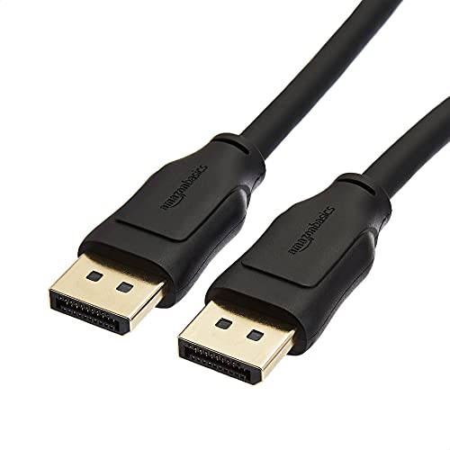 Amazon Basics DisplayPort-auf-DisplayPort-1.4-Kabel mit einer Videoauflösung von 4K bei 120 Hz, 8K bei 60 Hz, HDR-Unterstützung, 0.9 m, Schwarz von Amazon Basics