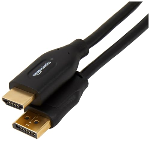 Amazon Basics DisplayPort (Quelle) auf HDMI (Display)-Kabel, unidirektional, 4K bei 30 Hz, 1920 x 1200, 1080 P, vergoldete Stecker, 1.8 m, Schwarz Amazon Basics DisplayPort (Quelle) auf HDMI (Display)-Kabel, unidirektional, 4K bei 30 Hz, 1920 x 1200, 1080 P, vergoldete Stecker, 1.8 m, Schwarz von Amazon Basics