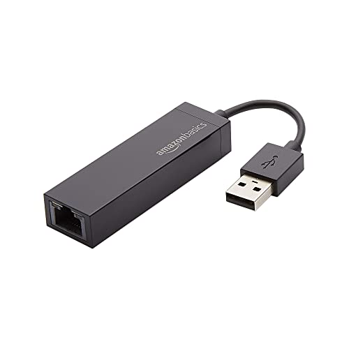 Amazon Basics Ethernet-LAN-Netzwerkadapter, USB 2.0, 10/100 Mbit/s, Schwarz von Amazon Basics