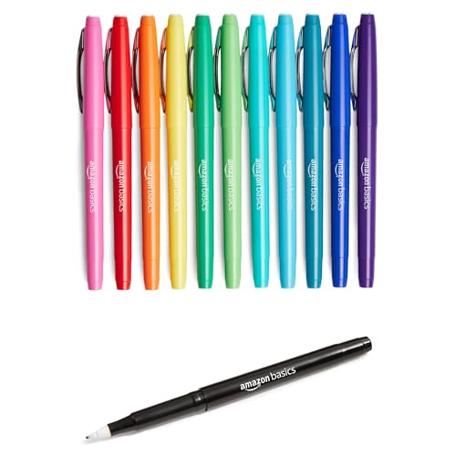 Amazon Basics Filzstifte, 12er-Pack, Mehrfarbig von Amazon Basics