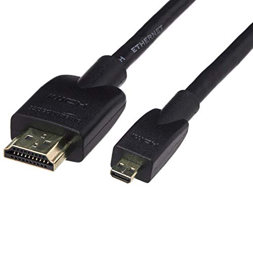 Amazon Basics - Flexibles Verbindungskabel, Micro-HDMI auf HDMI, 1.8 m, Schwarz von Amazon Basics