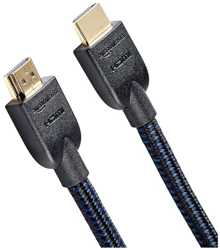 Amazon Basics - Geflochtenes HDMI A -Kabel, 4.57 m, Schwarz & Blau von Amazon Basics