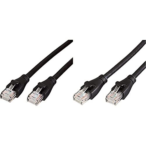 Amazon Basics Gigabit-Ethernet-LAN-Kabel, RJ45, Cat6, ideal für Heim- und Büronetzwerke, 0,9 Meter & Ethernet-Netzwerkkabel, RJ45, Cat6, 7,6 m, 1.000Mbit/s von Amazon Basics