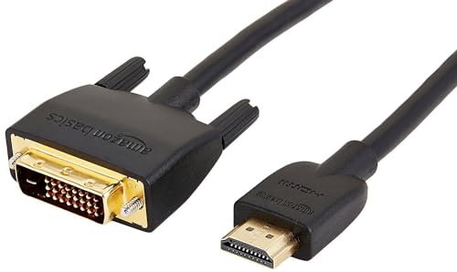 Amazon Basics HDMI A-zu-DVI Adapterkabel, 0.9 m (Nicht für den Anschluss an SCART- oder VGA-Anschlüsse), Schwarz von Amazon Basics
