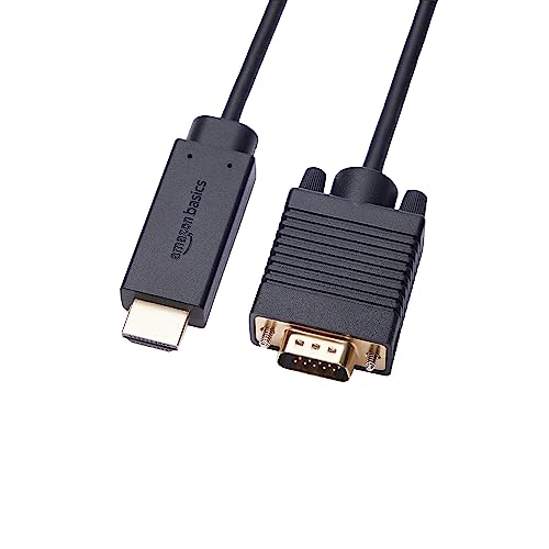 Amazon Basics HDMI-Kabel (Quelle) auf VGA-Kabel (Display) (nicht bidirektional), vergoldet, 6 feet, Schwarz von Amazon Basics