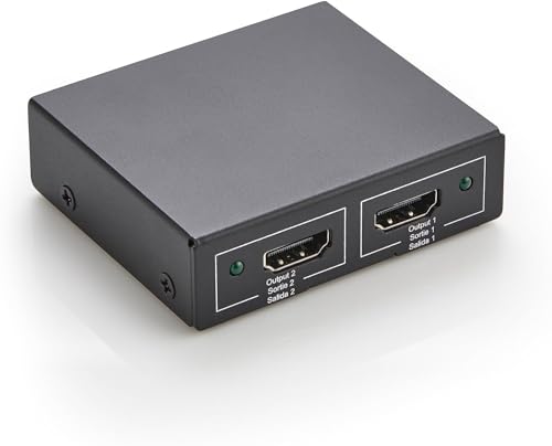 Amazon Basics HDMI-Splitter, 1 In / 2 Out, 4K bei 60 Hz für 2 Monitore, Anzeige Wird gespiegelt, Schwarz Amazon Basics HDMI-Splitter, 1 In / 2 Out, 4K bei 60 Hz für 2 Monitore, Anzeige Wird gespiegelt, Schwarz von Amazon Basics