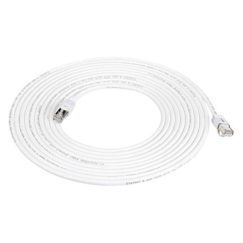 Amazon Basics – High-Speed-Patchkabel, RJ45 Cat7, Gigabit-Ethernet, weiß, 6 m, 1 Stück von Amazon Basics