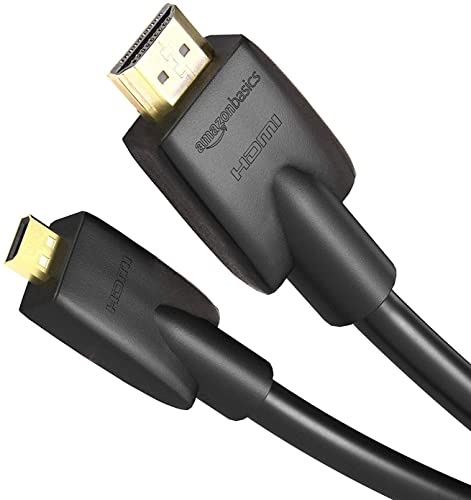 Amazon Basics Hochgeschwindigkeits-Micro-HDMI-Kabel auf HDMI, neuster Standard, 1.83 m, Schwarz von Amazon Basics